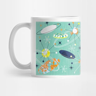 Flying Saucers Very Retro Atomic Abstract Mug